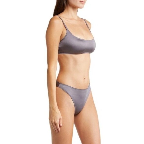 SKIMS Stretch Satin Scoop Neck Bralette + Cheeky Tanga Armor 4X - Picture 16 of 16
